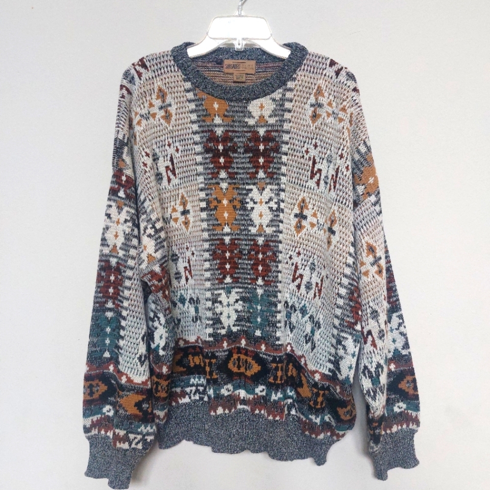 Men's Multicolor Sweater Wool Blend 2X